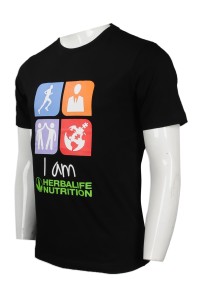 T760 來樣訂做印花T恤 網上下單短袖T恤 DIYT恤 健康食品 品牌 活動T恤 T恤生產商     黑色  生活節活動制服